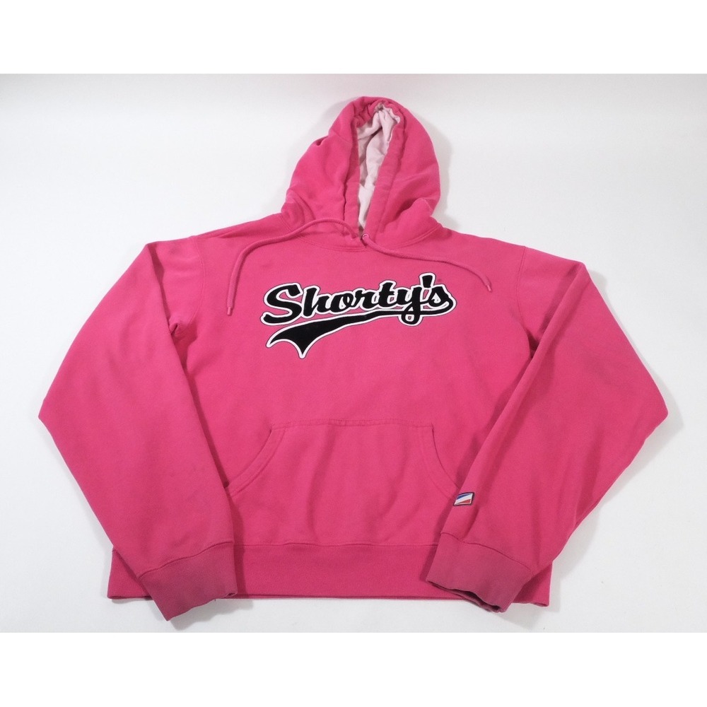 Shorty's Hoodie Mens L Pink Logo Pullover Vintage Y2K Skate‎ Skateboarding Sweat